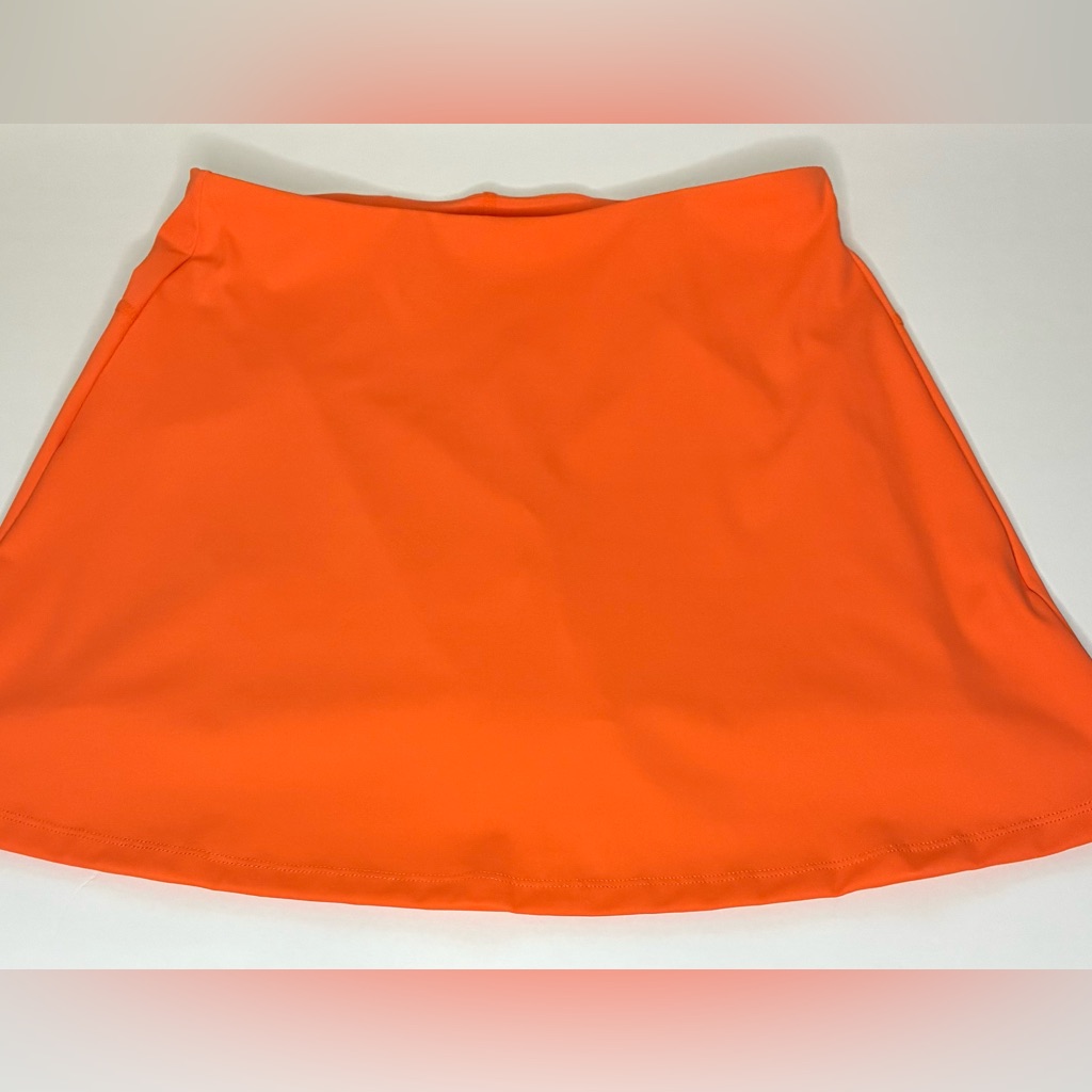 Ododos A-Line Skort Attached Shorts Full Coverage Athletic Workout Orange Small